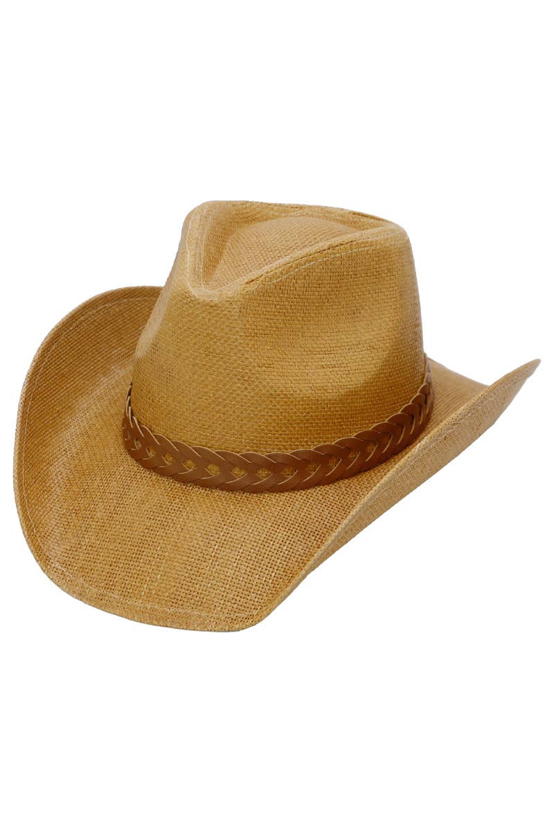 Matte Monochrome Chain Cowboy Hat : Black