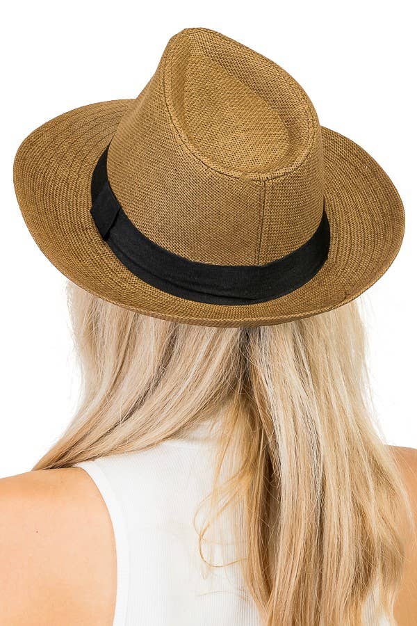 Black Band Straw Fedora