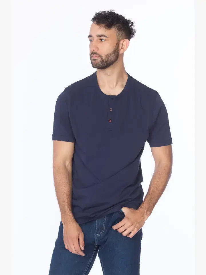 Henley Short Sleeve Cotton T-Shirt