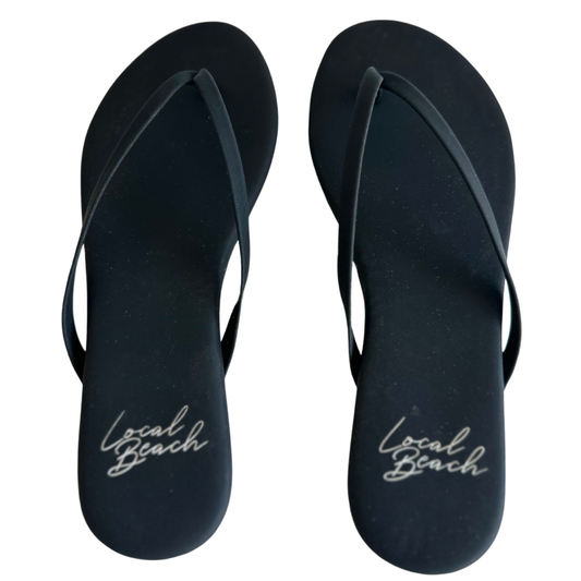 Women's Flats Flip Flop Black: Black / 7