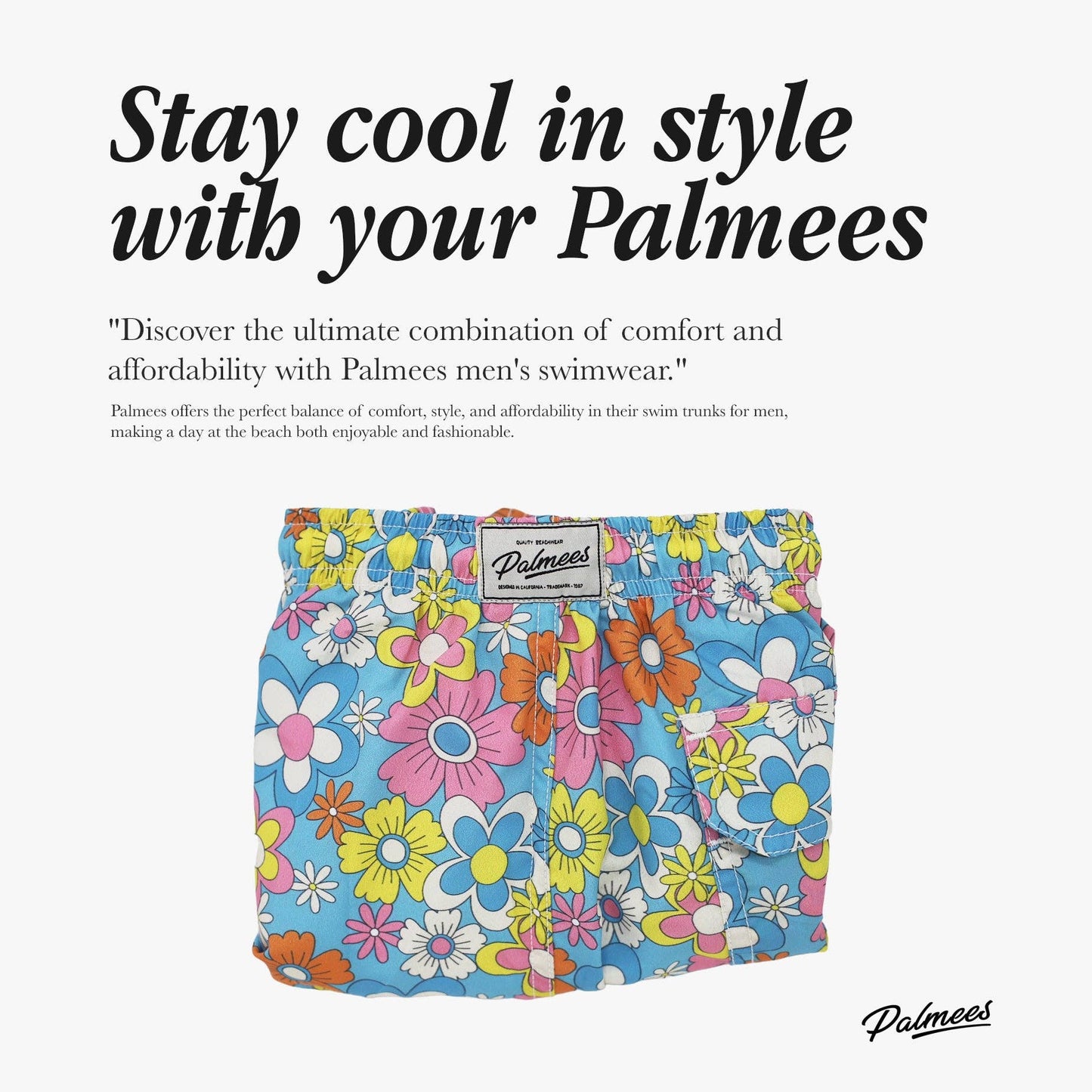 Summer Bloom Swim Short: Multi-Colored / M (30-31)