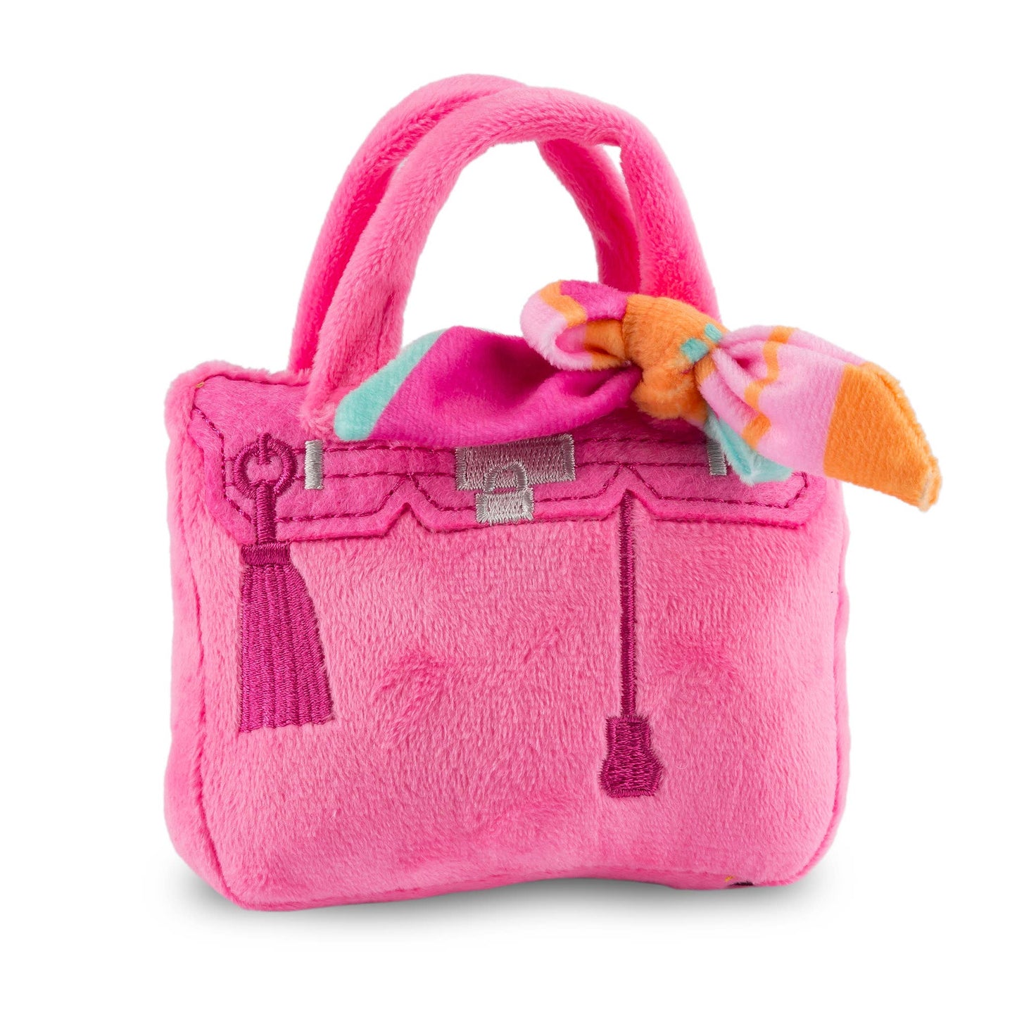 Barkin Bag - *CHIC DOGGIE* Pink w/ Scarf Squeaker Dog Toy: Large
