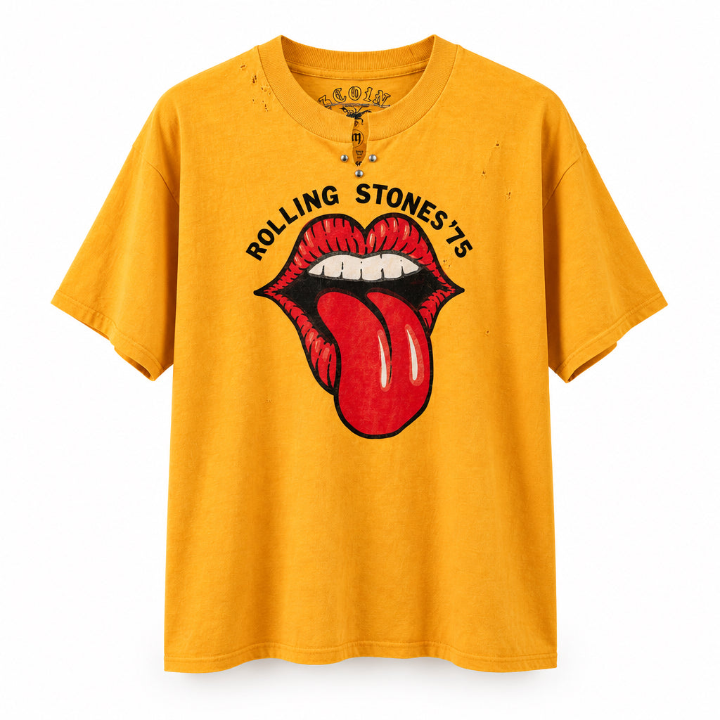 Rolling Stones Mustard Studded T