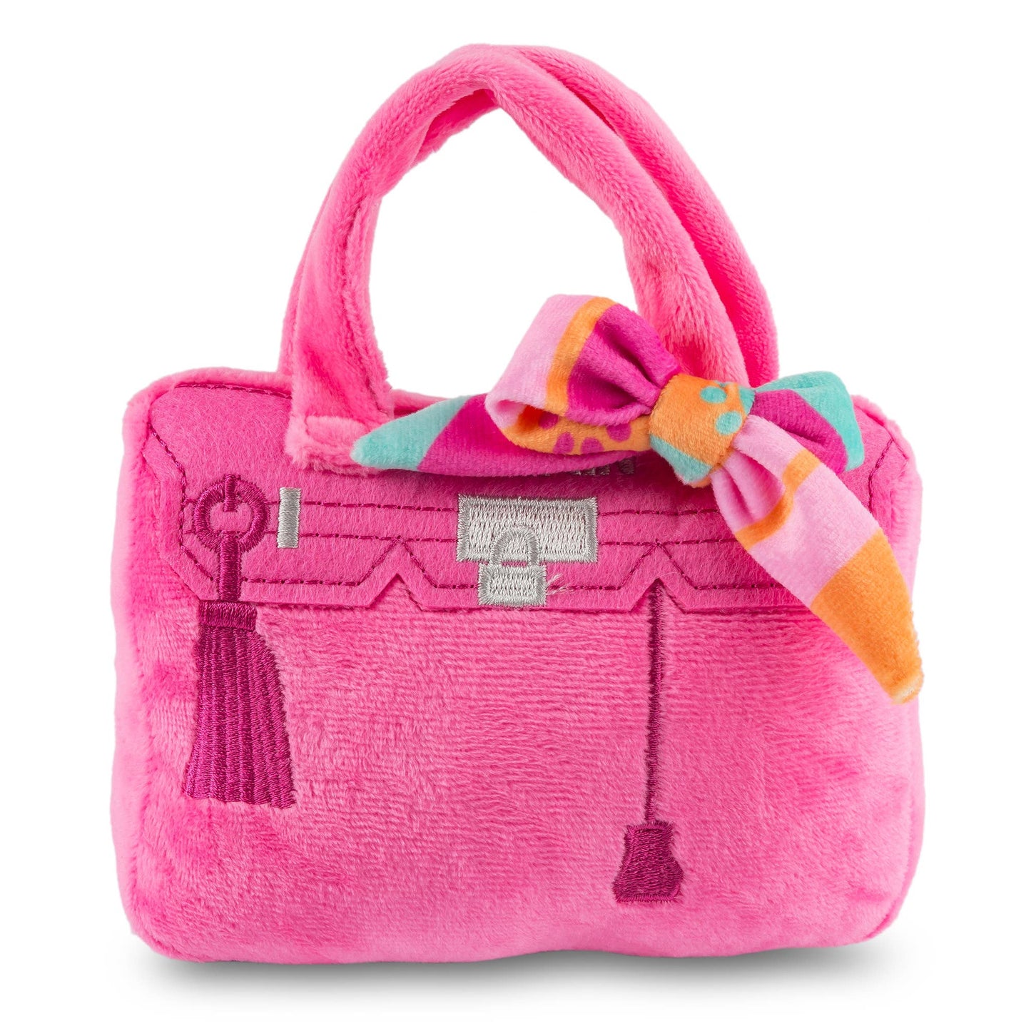 Barkin Bag - *CHIC DOGGIE* Pink w/ Scarf Squeaker Dog Toy: Large