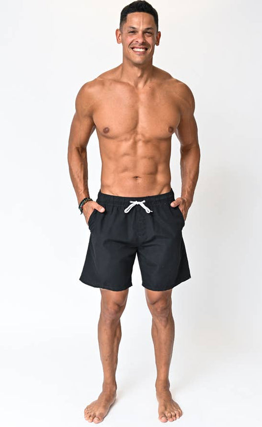 Men's Solid Swimming Elastic BoardShorts