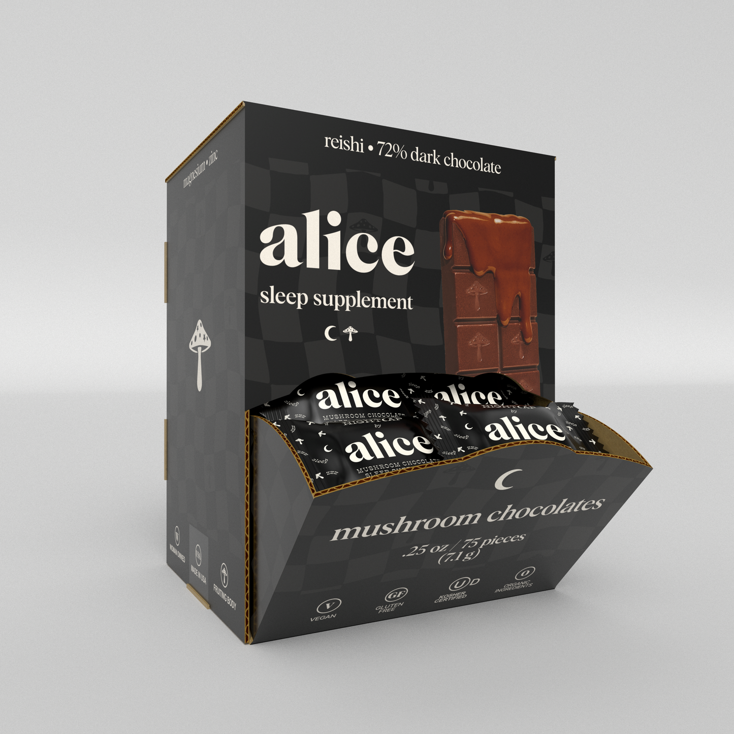 Nightcap Singles — mushroom chocolates for deep sleep