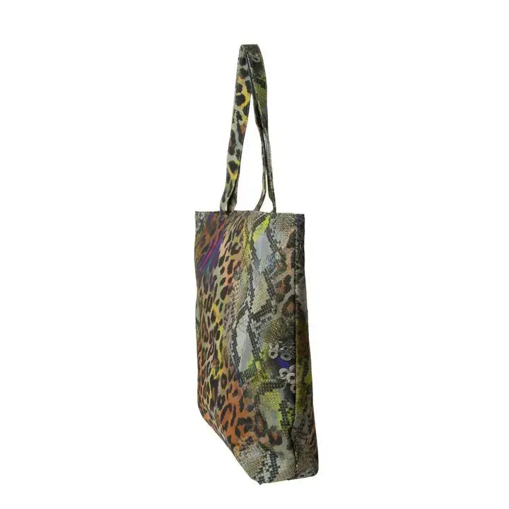 Mixed Leopard Animal Print Tote Bag: Multi