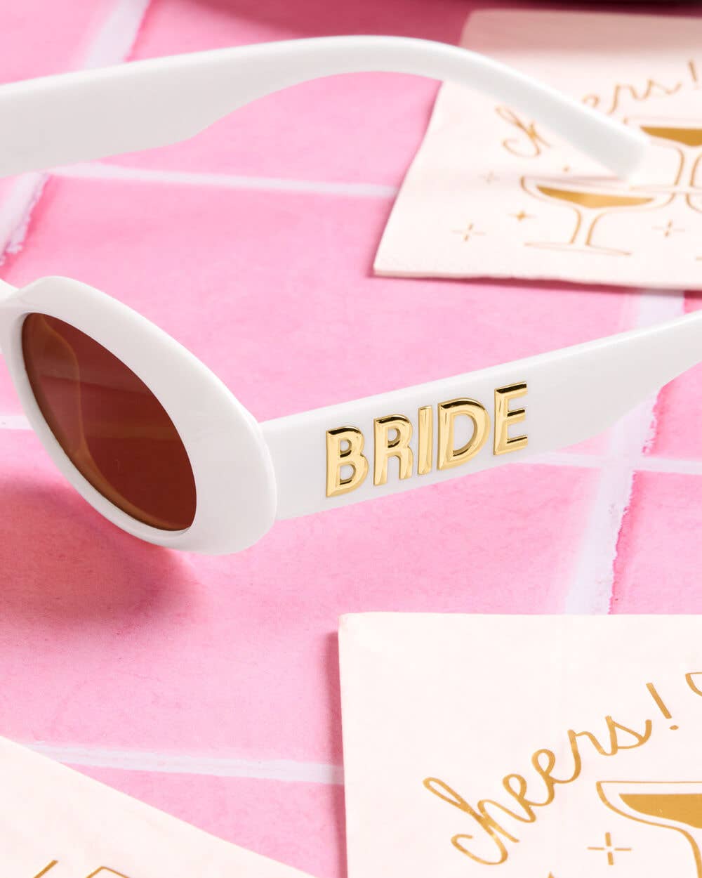 White Bride Sunnies - bride embossed sunglasses, bachelorette accessory