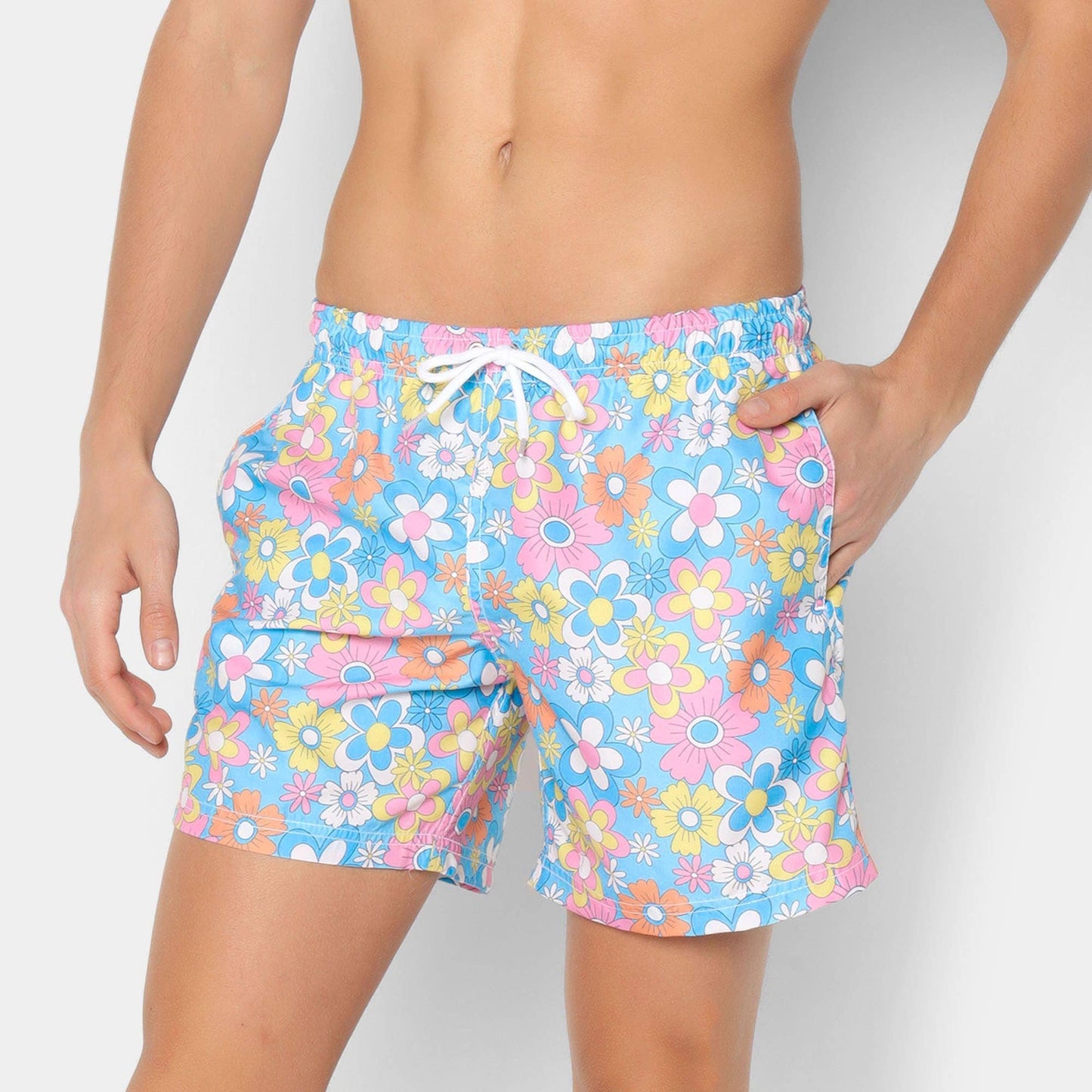 Summer Bloom Swim Short: Multi-Colored / XL (34-35)