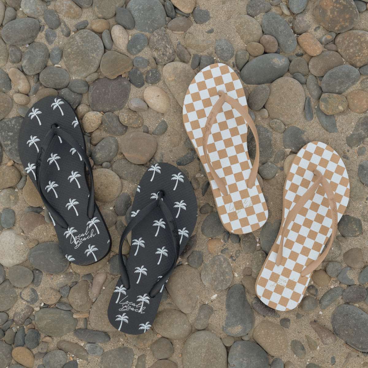 Women's Classics Flip Flop Palms: Black / 8