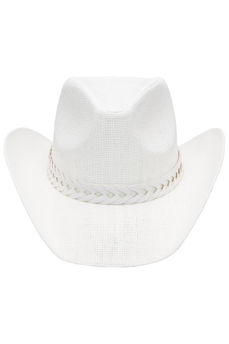 Matte Monochrome Chain Cowboy Hat : Black
