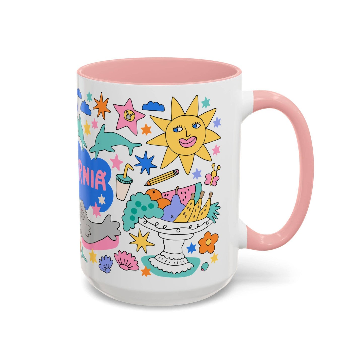 California Sunshine Coffee Mug (15oz, pink)
