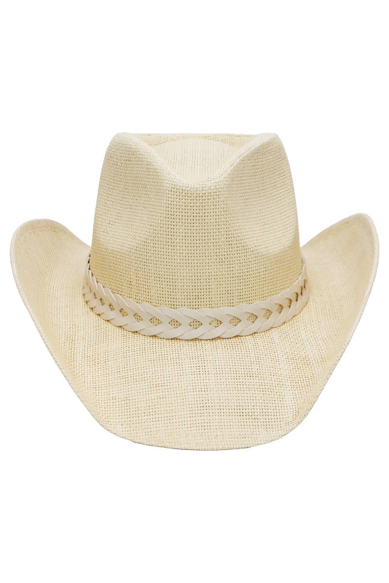 Matte Monochrome Chain Cowboy Hat : Black