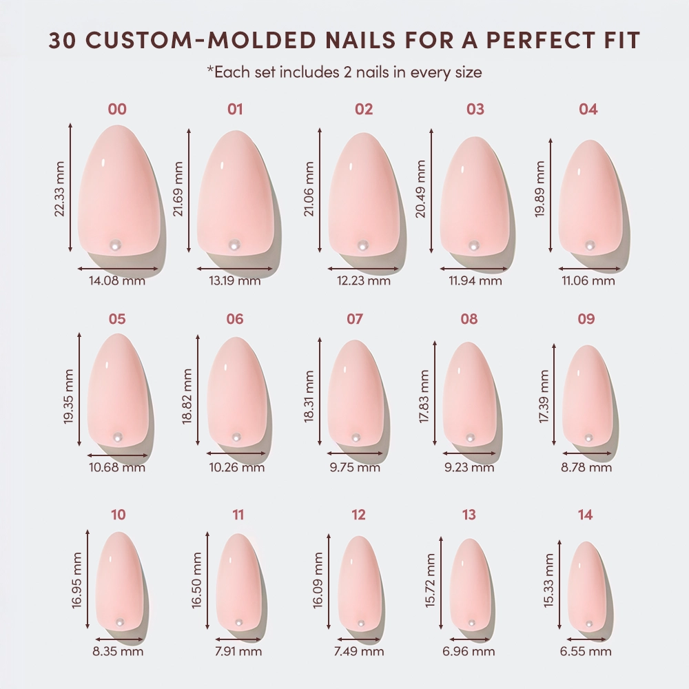 Wifey Press-On Nails | Short Almond Nude Pearl Bridal Nails