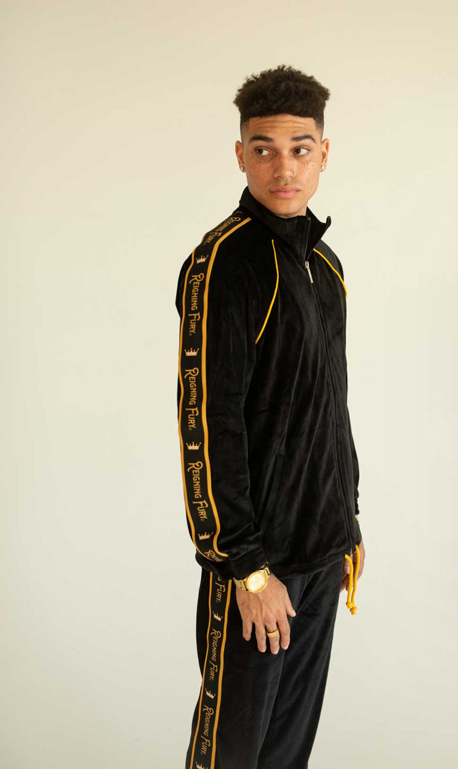 KING FURY VELOUR TRACKSUIT JACKET- Luxury Streetwear Set | Designer Velour Collection