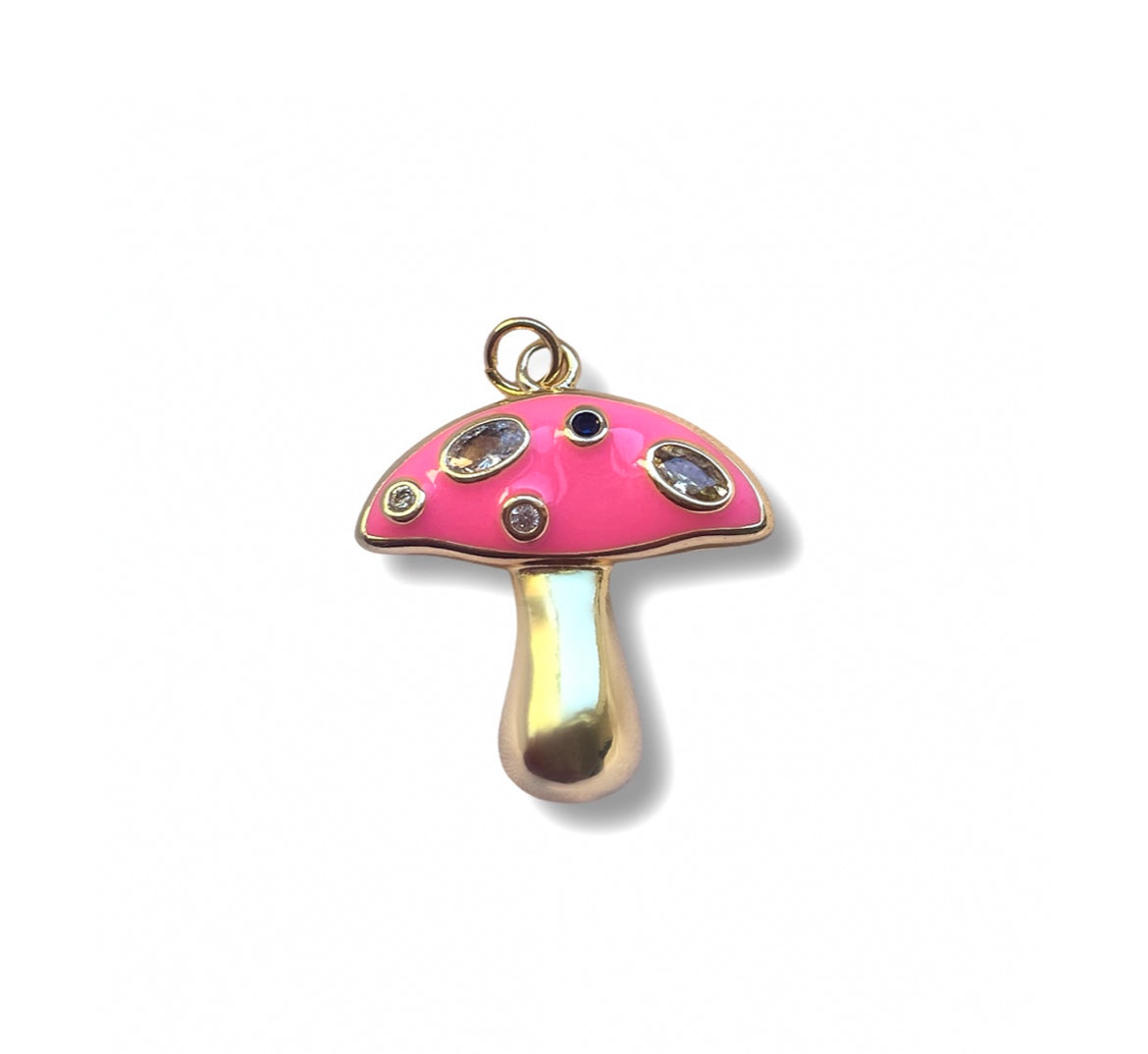 Pink Mushroom Charm