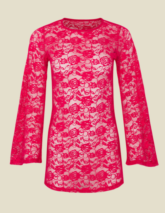 Marianna Lace Dress - Cherry