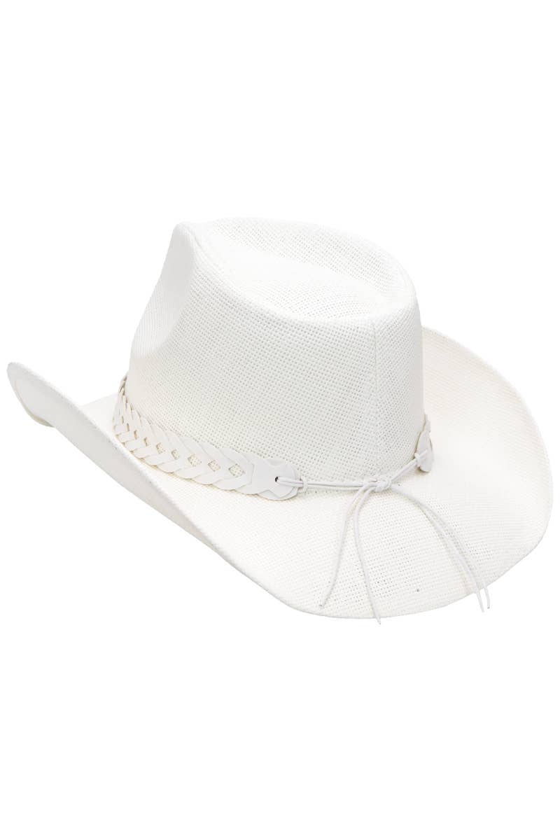 Matte Monochrome Chain Cowboy Hat : Black