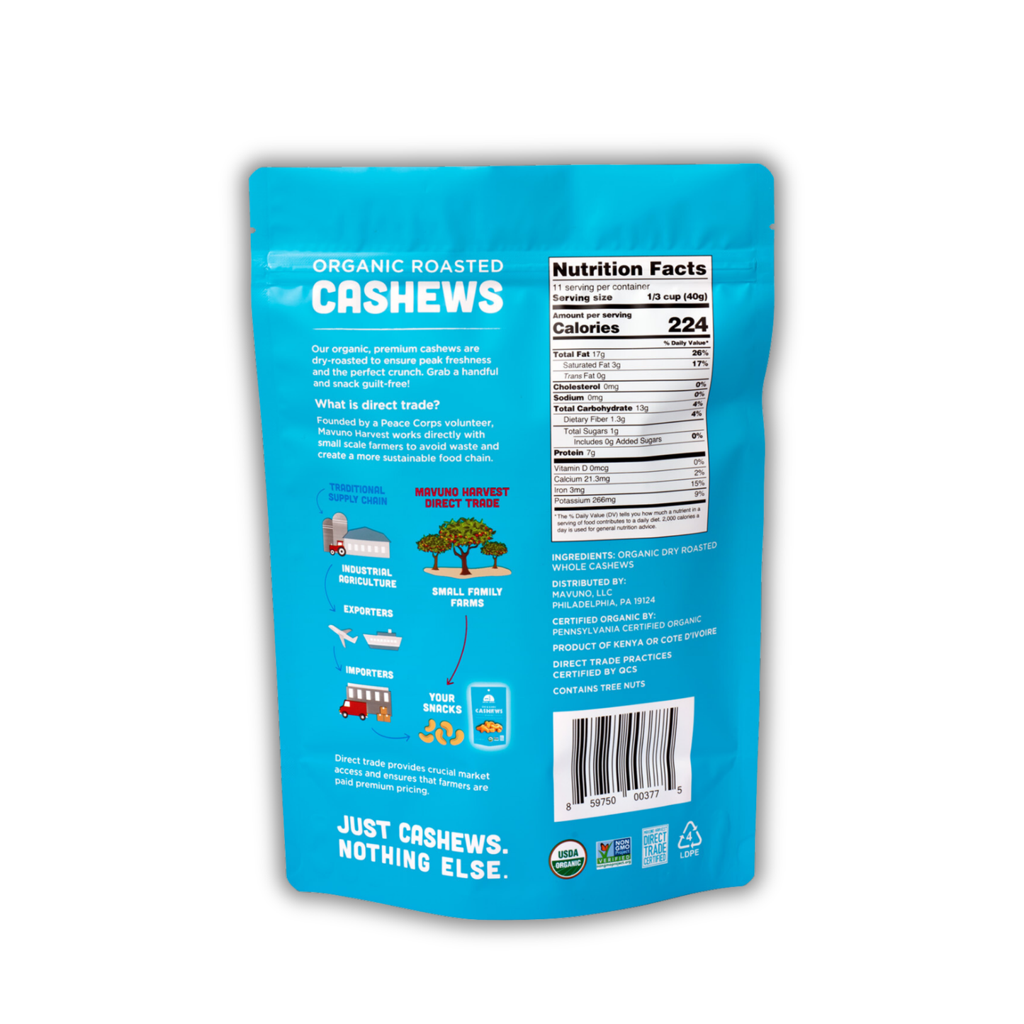 Organic Roasted Cashews: 4 oz