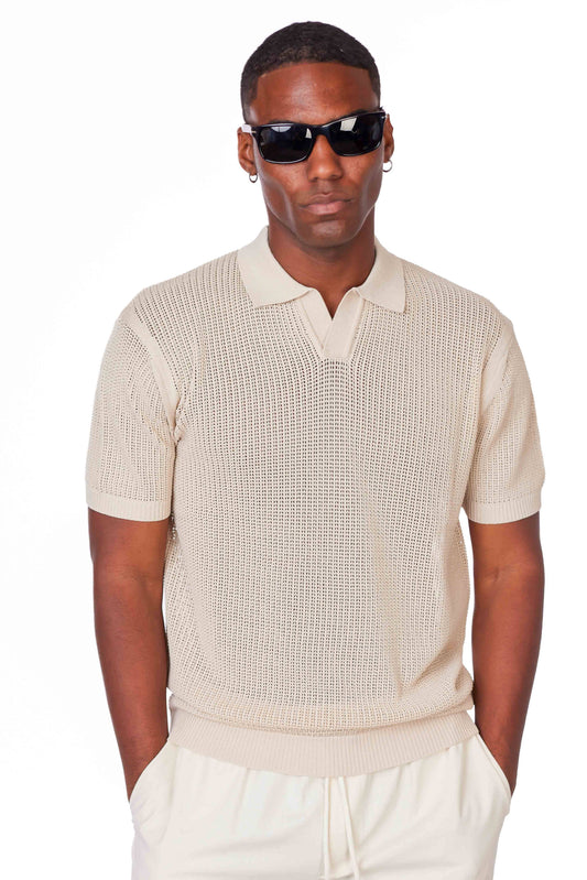 Men's Textured Polo Shirt