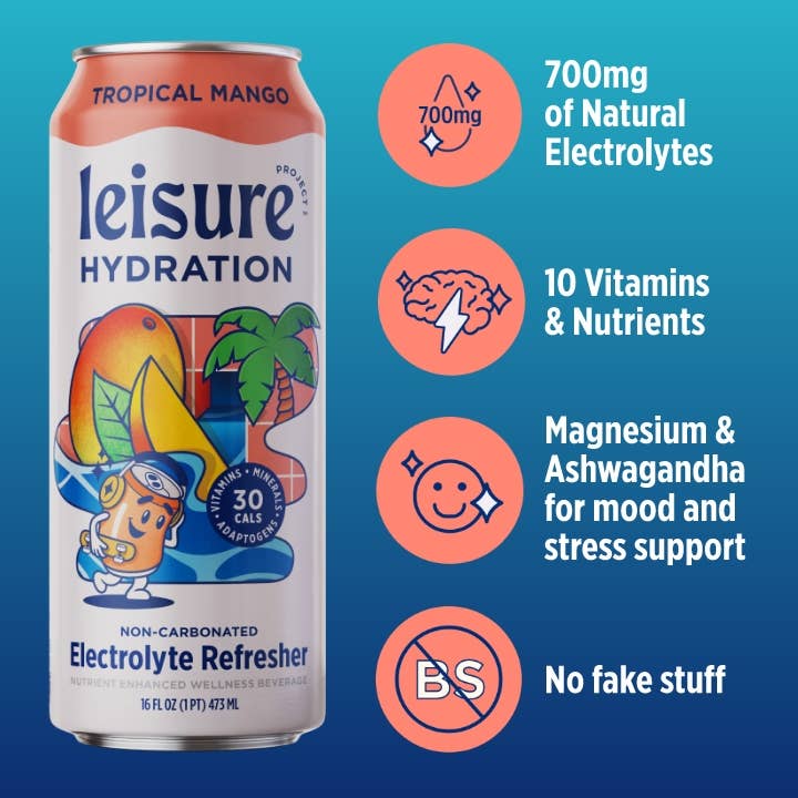 Leisure Hydration Electrolyte Tropical Mango (16 oz x 12 pack): 12pk