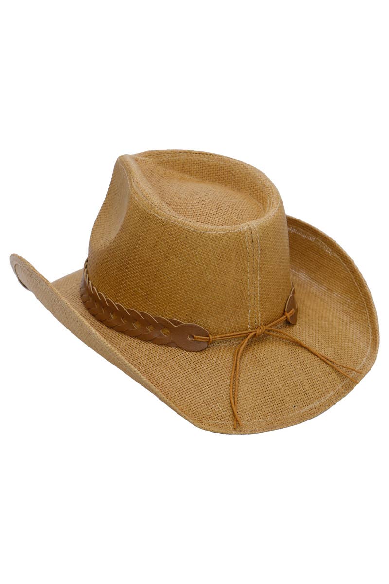 Matte Monochrome Chain Cowboy Hat : Black