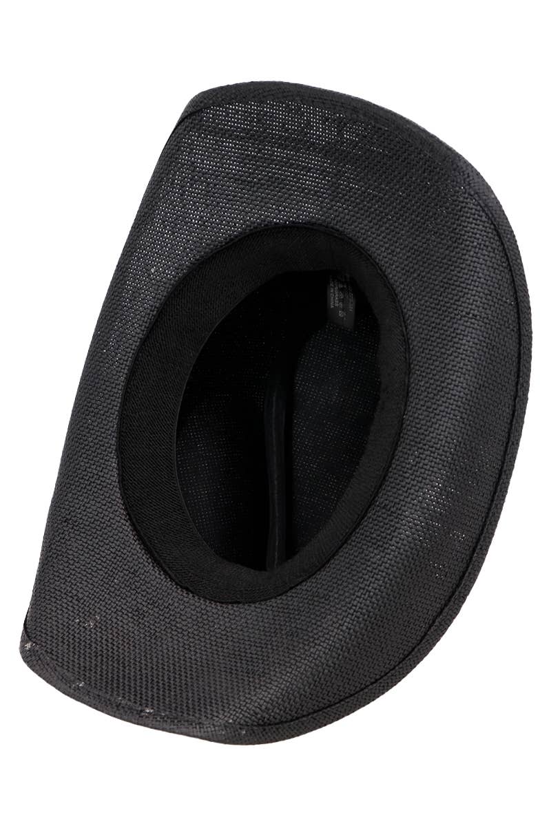 Matte Monochrome Chain Cowboy Hat : Black