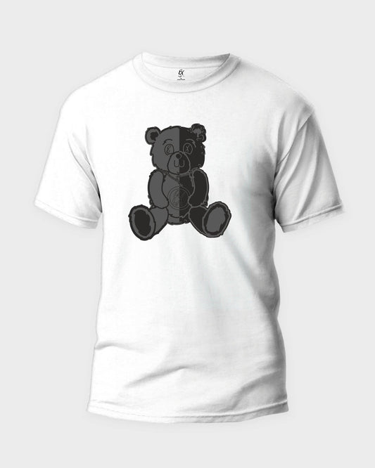 Big Bad Bear Oversized Graphic T-Shirt - White: WHITE / XL