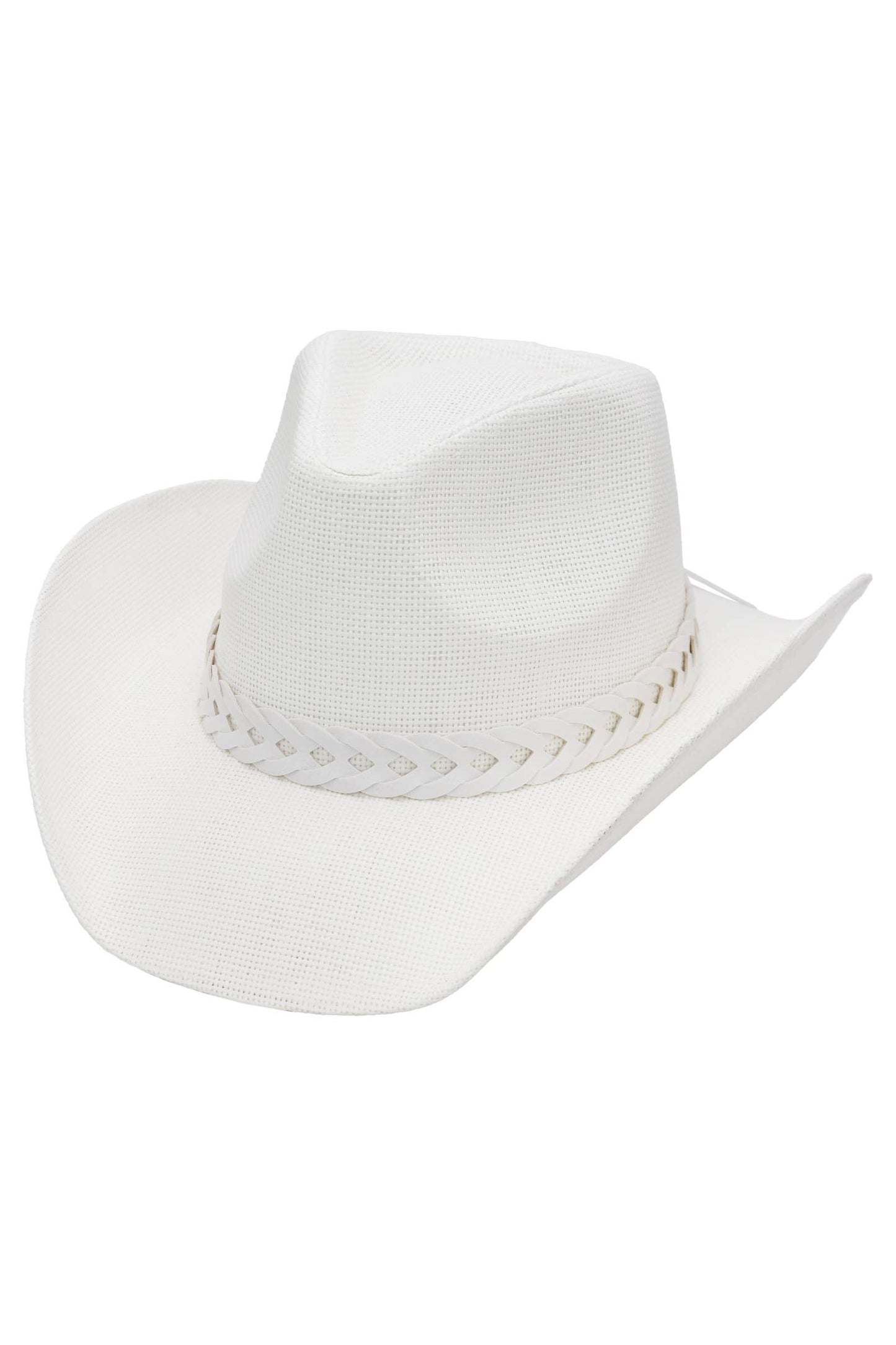 Matte Monochrome Chain Cowboy Hat : Black