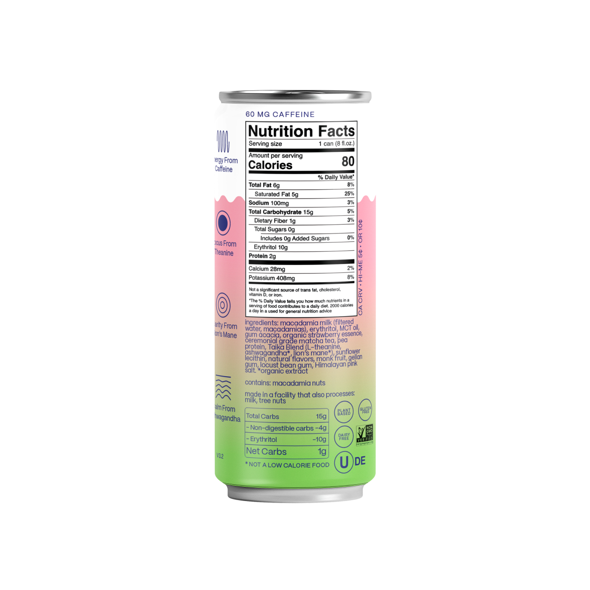 Strawberry Matcha Latte with Adaptogens