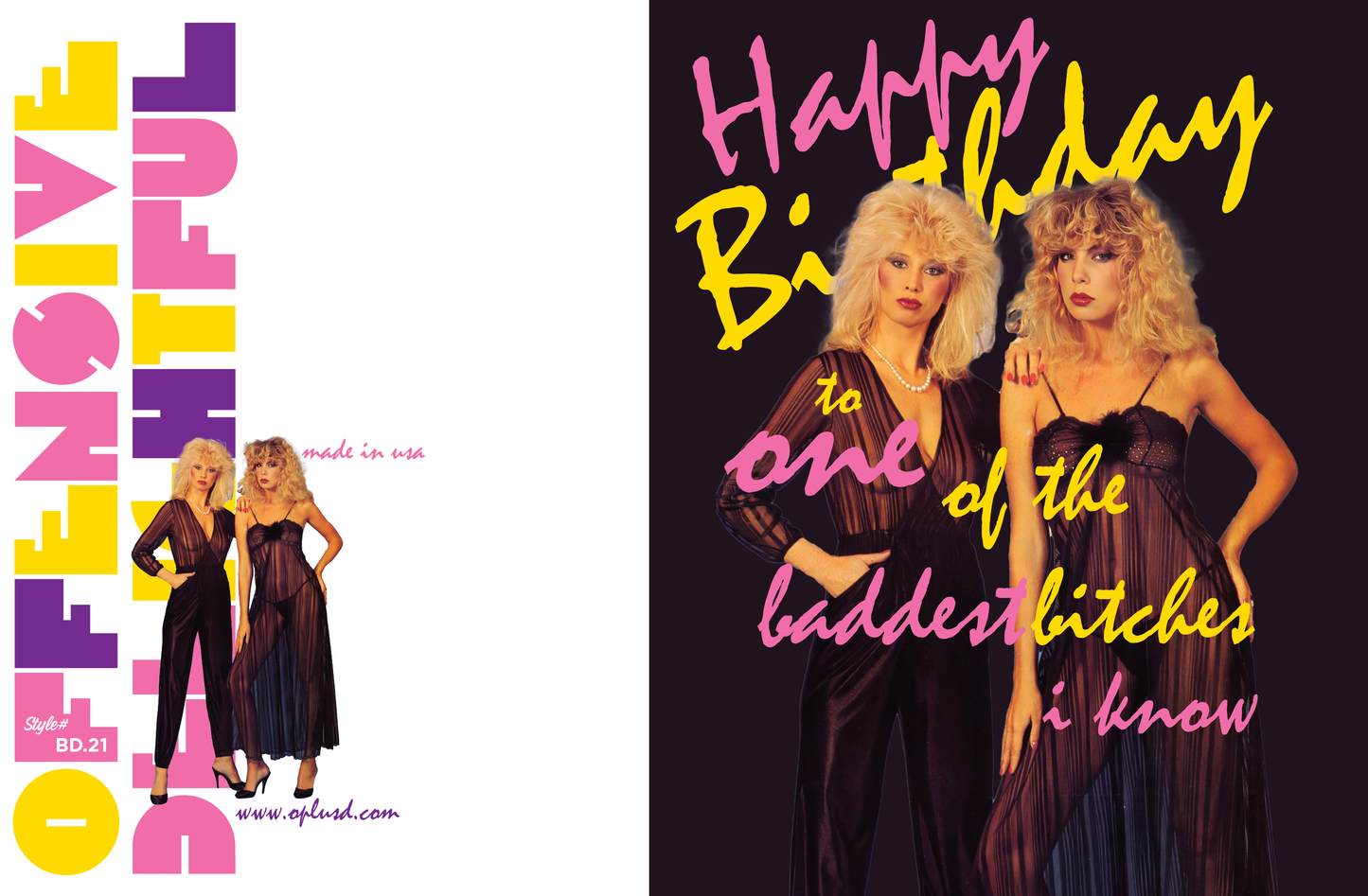 BADDEST BITCHES 80's birthday card