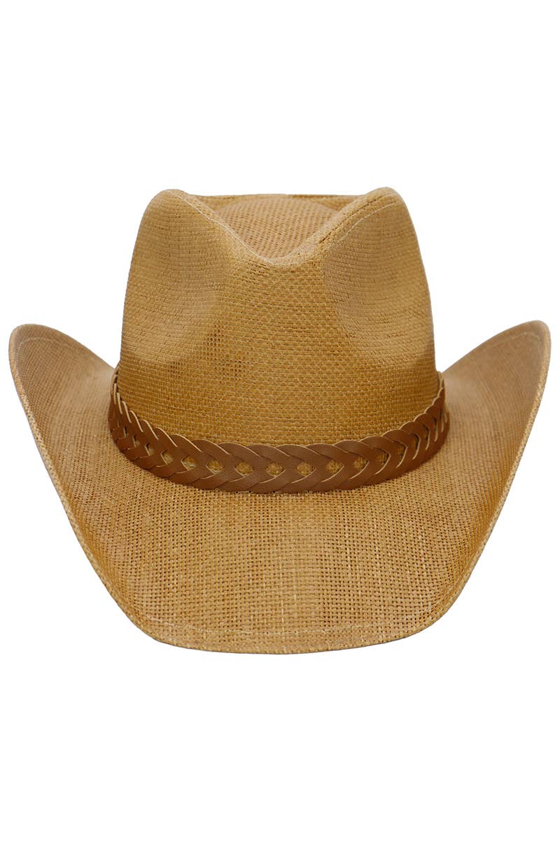 Matte Monochrome Chain Cowboy Hat : Black