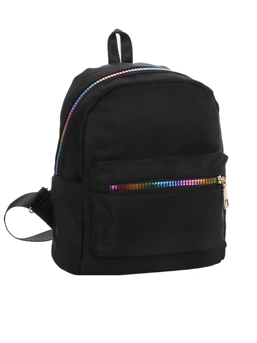 Nylon Mini Backpack: Black