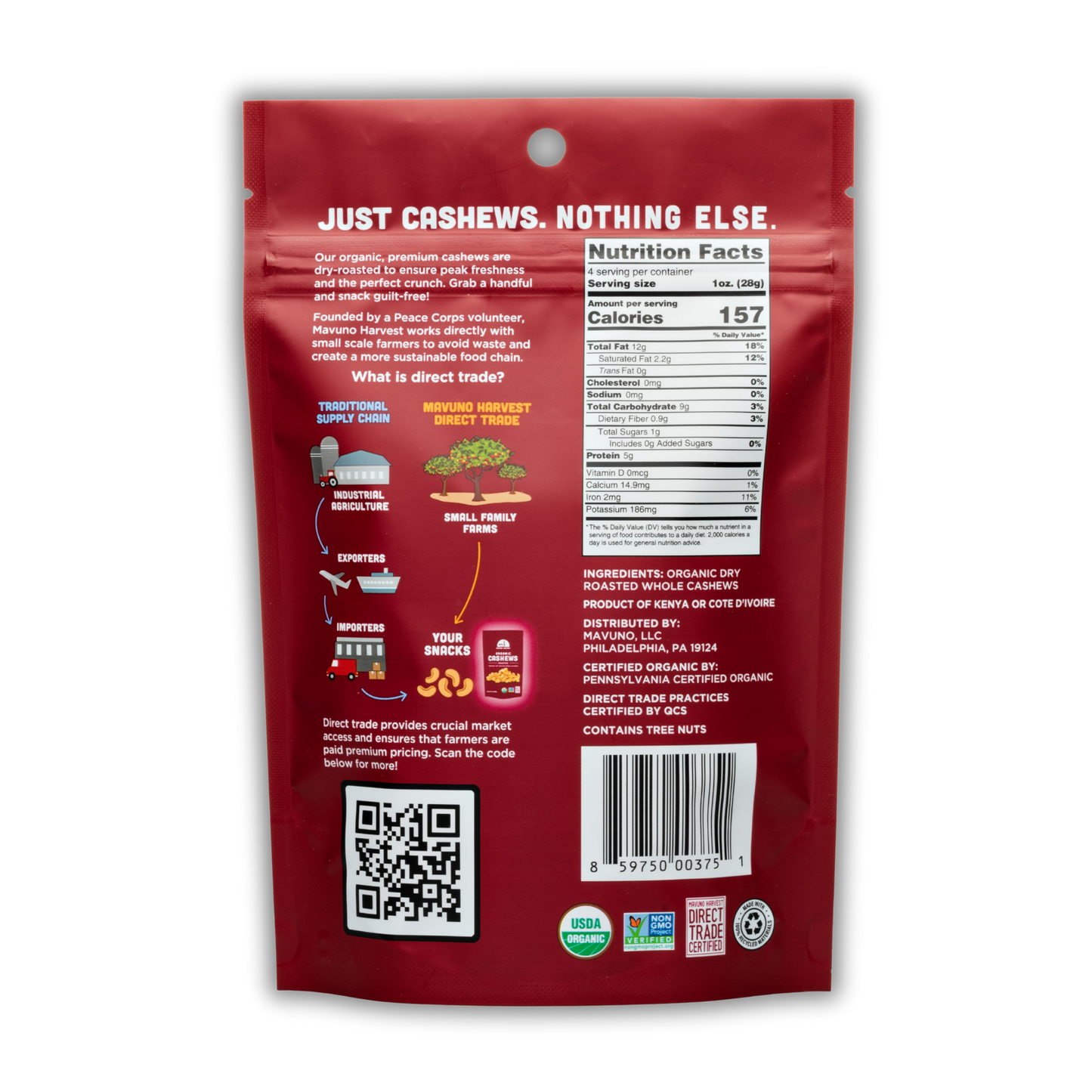 Organic Roasted Cashews: 4 oz