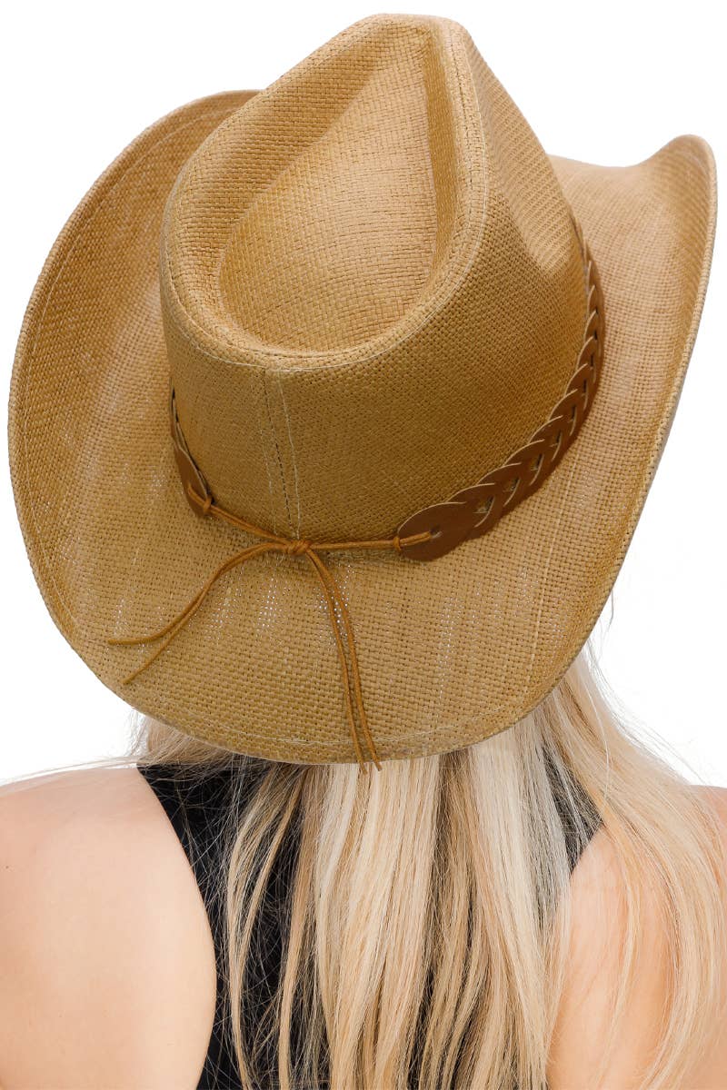 Matte Monochrome Chain Cowboy Hat : Black