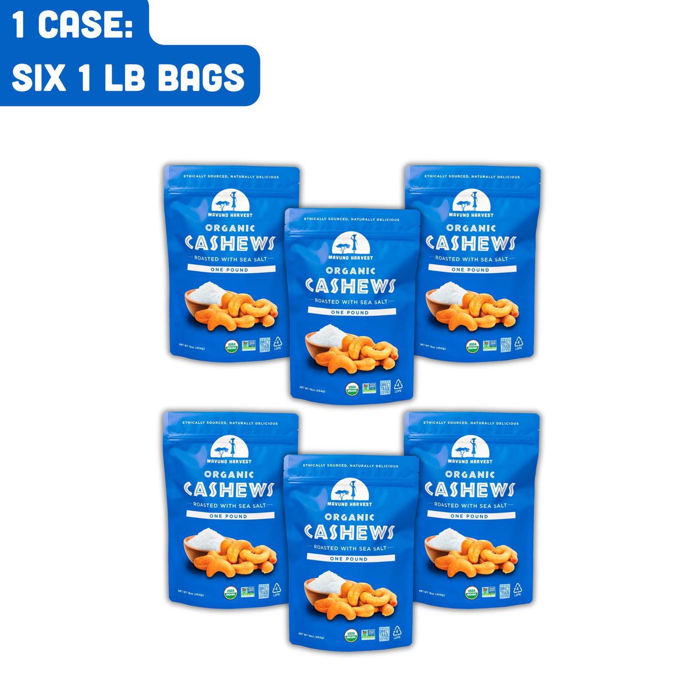 Organic Roasted Cashews with Sea Salt: 4 OZ