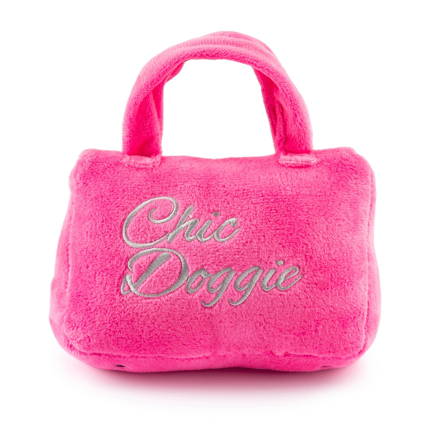 Barkin Bag - *CHIC DOGGIE* Pink w/ Scarf Squeaker Dog Toy: Large