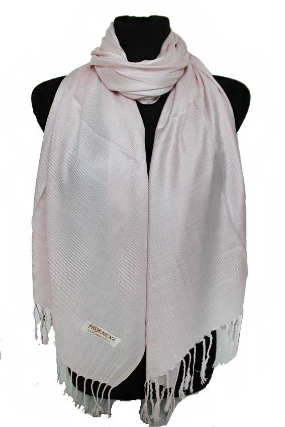 Luxury Solid Faux Pashmina Shawls & Scarves: Black