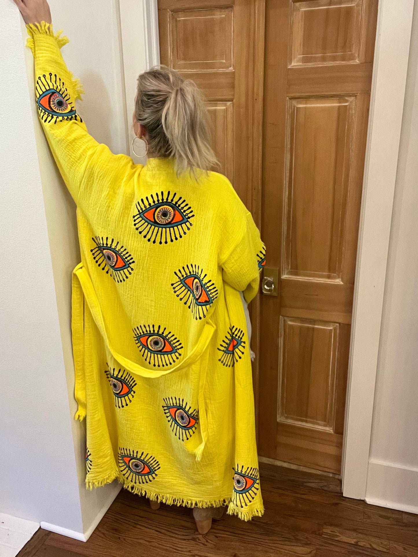 Yellow Multi Eye Kaftan