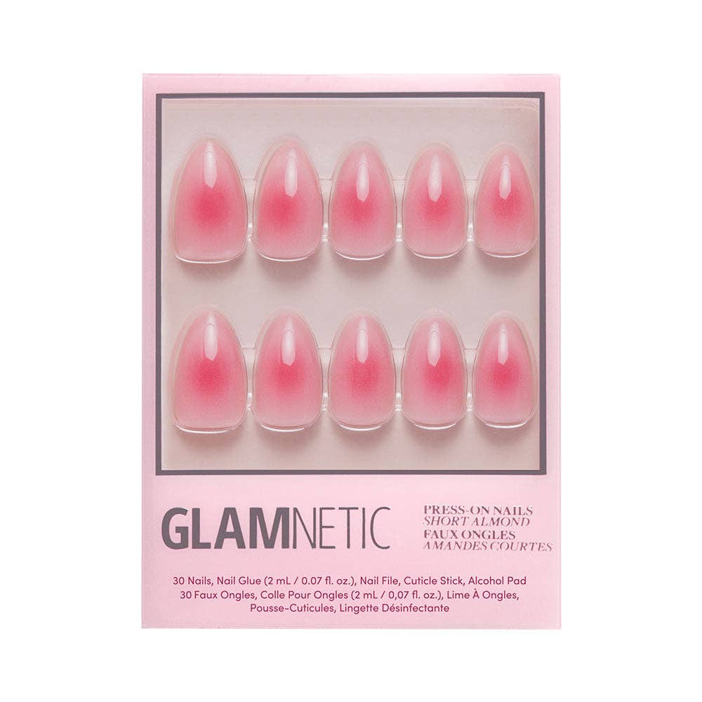 Blushing Aura Press-On Nails | Short Almond | Pink Hue
