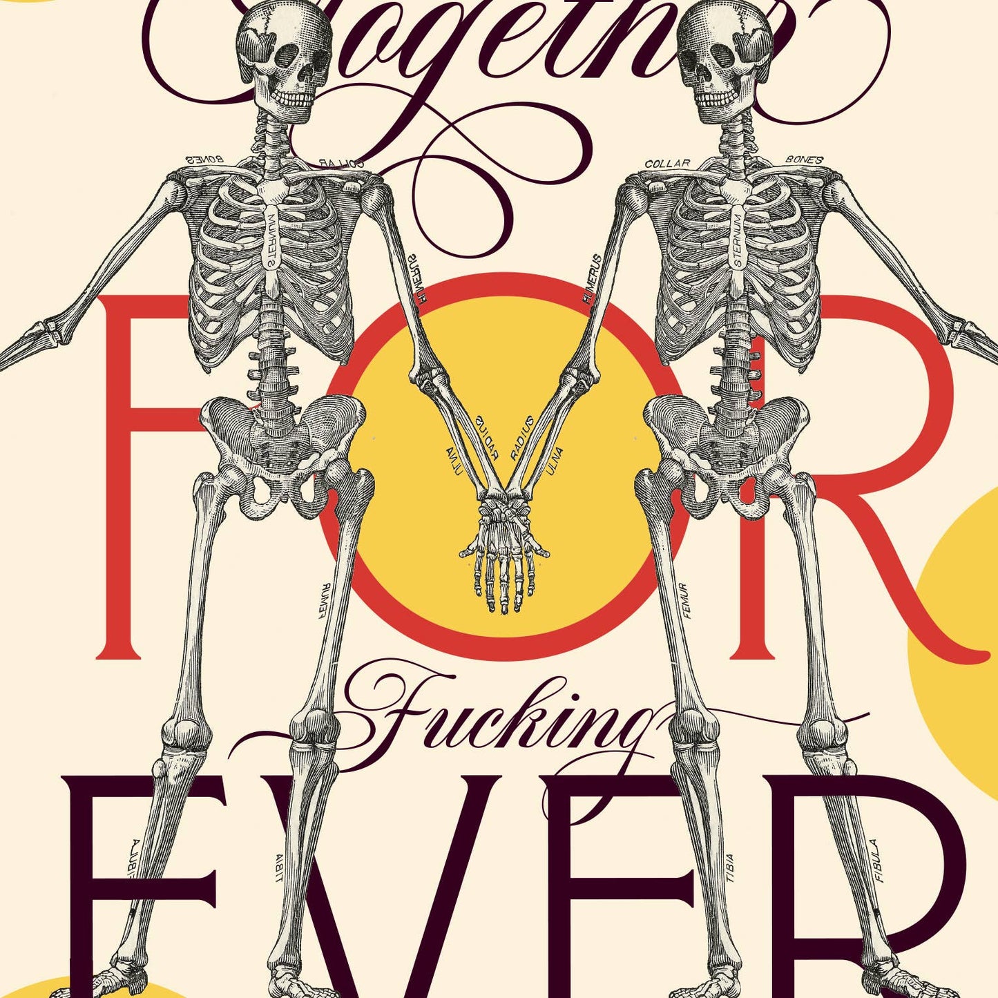 TOGETHER forever SKELETONS love card