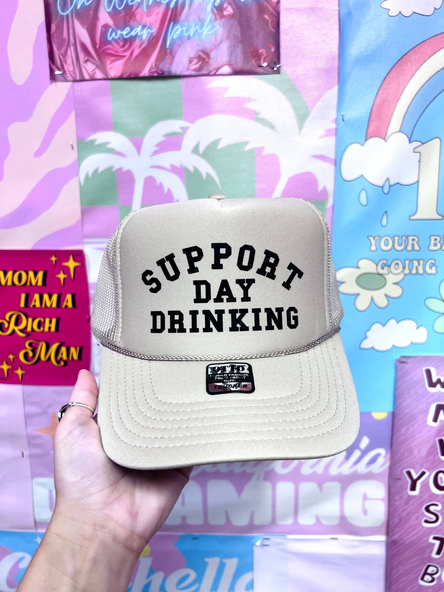 Support Day Drinking - Vinyl Trucker Hat 