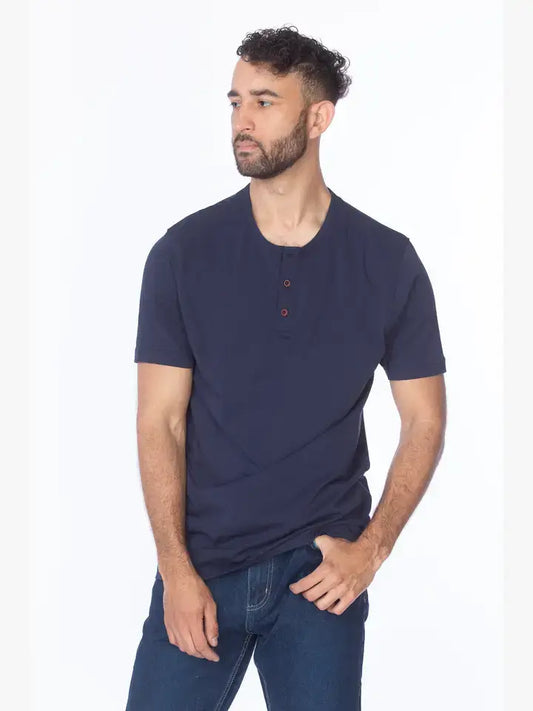 Henley Short Sleeve Cotton T-Shirt