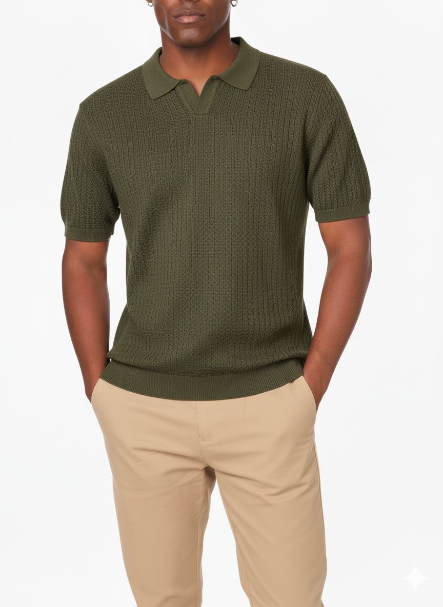 Men's Textured Polo Shirt