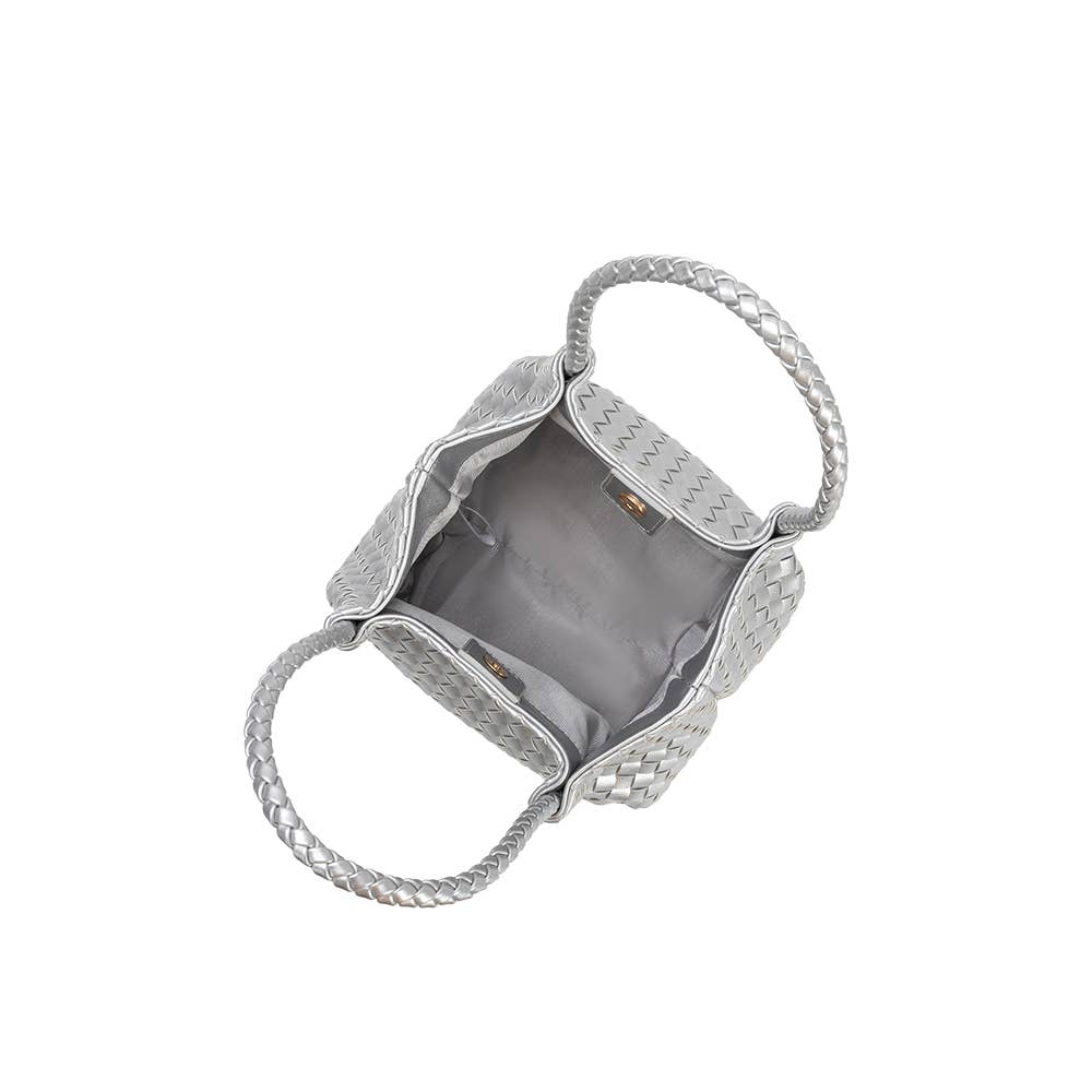 Anahi Silver Recycled Vegan Top Handle Bag