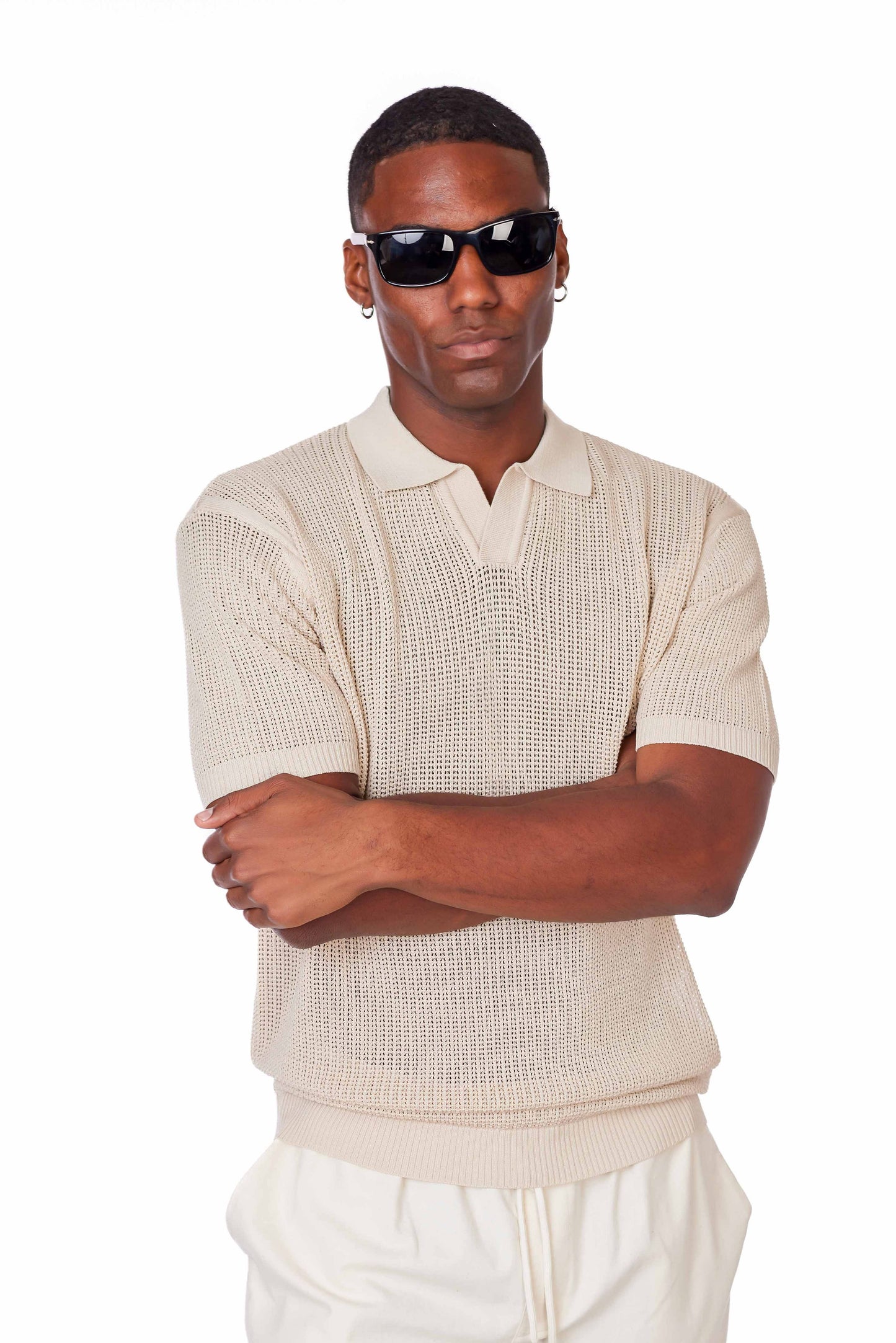 Men's Textured Polo Shirt
