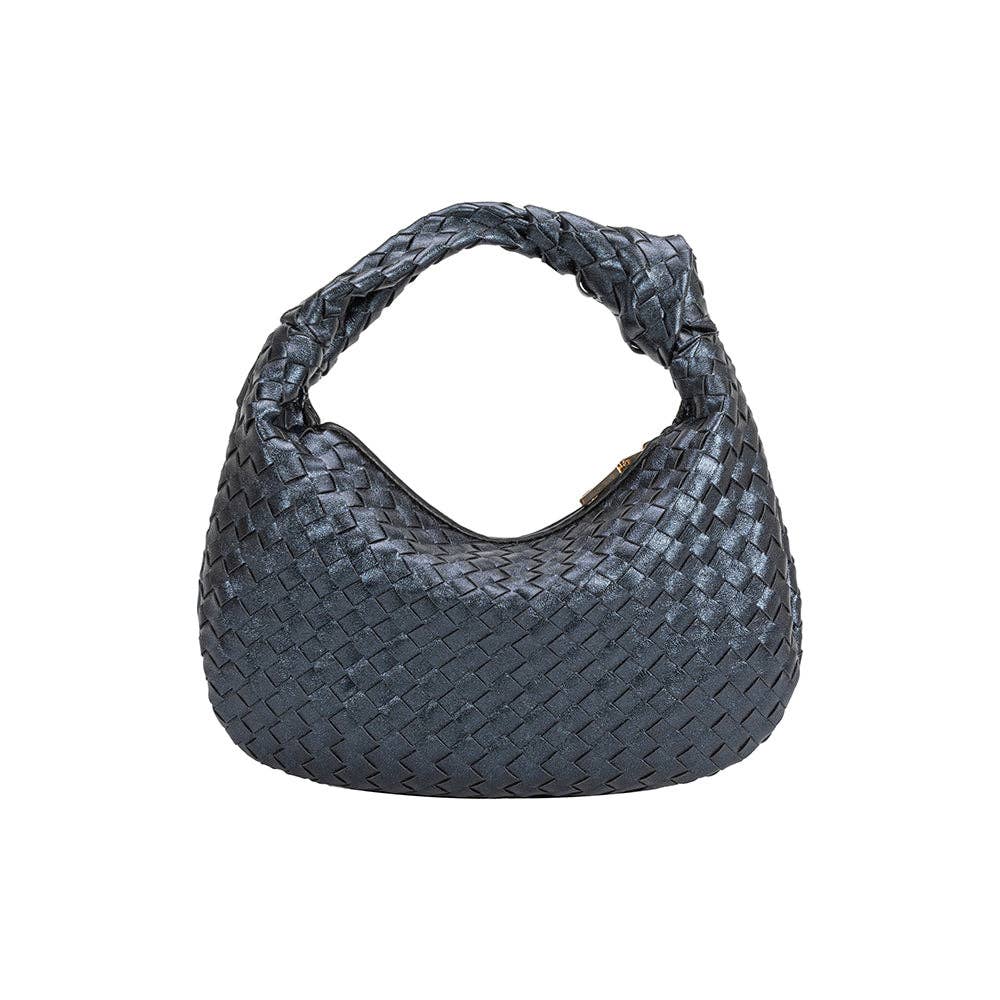 Drew Small Metallic Midnight Recycled Vegan Top Handle Bag