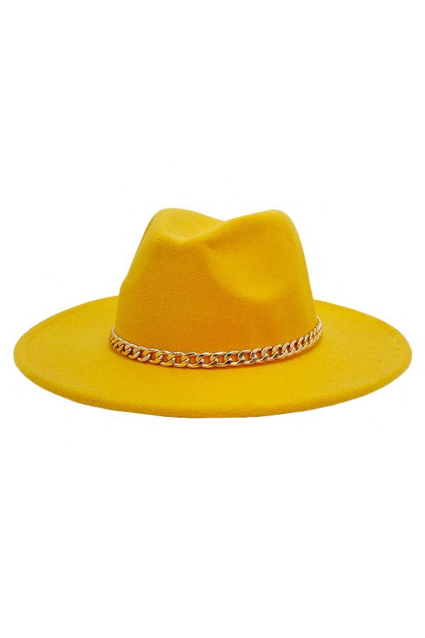 Boho Chic Gold Chain Rancher Felt Hat