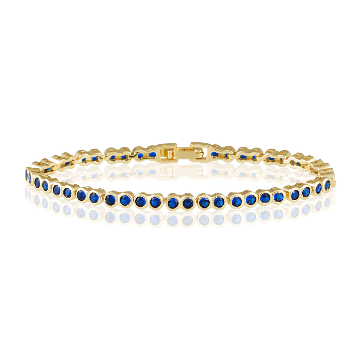 Bezel Tennis Bracelet- Sapphire