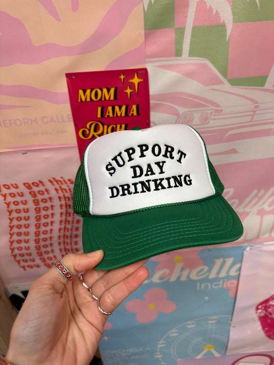 Support Day Drinking Green Tucker Hat